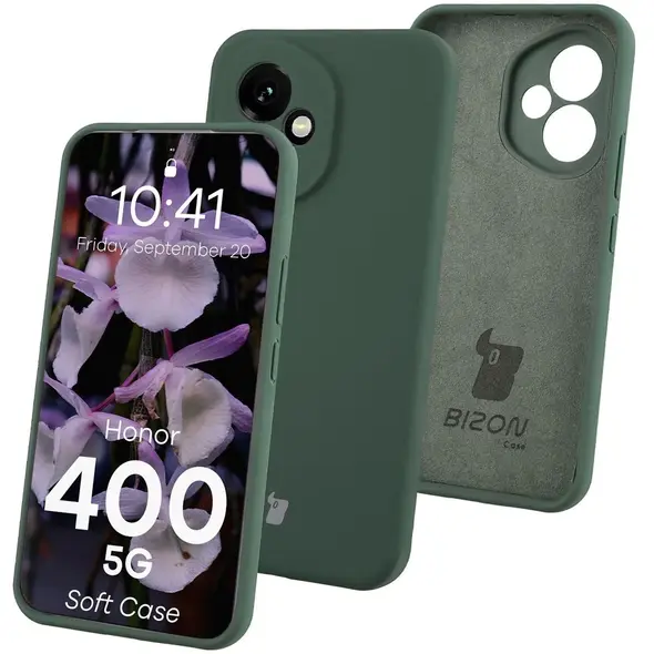 Silikonowe etui Bizon Soft Case do Honor 400 ciemnozielone