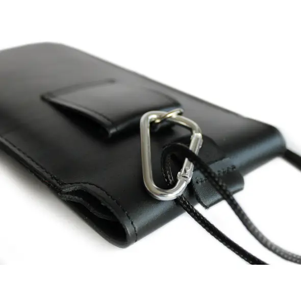 Skórzane etui LURESKO Vissa S na szyję S 144x71x9mm - BLACK