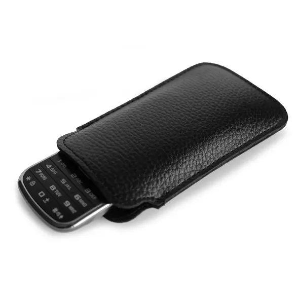 Skórzane etui wsuwane LURESKO SLEEVE XS na małe telefony / telefony klawiszowe 119mm x 53mm (czarny)