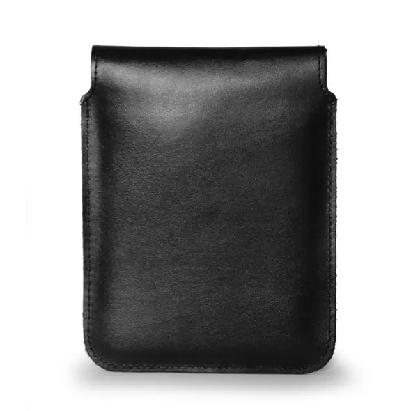 Skórzane etui LURESKO CLAYER S na ebook 162x113x9mm (magnes)(czarny gładki czarna nić)