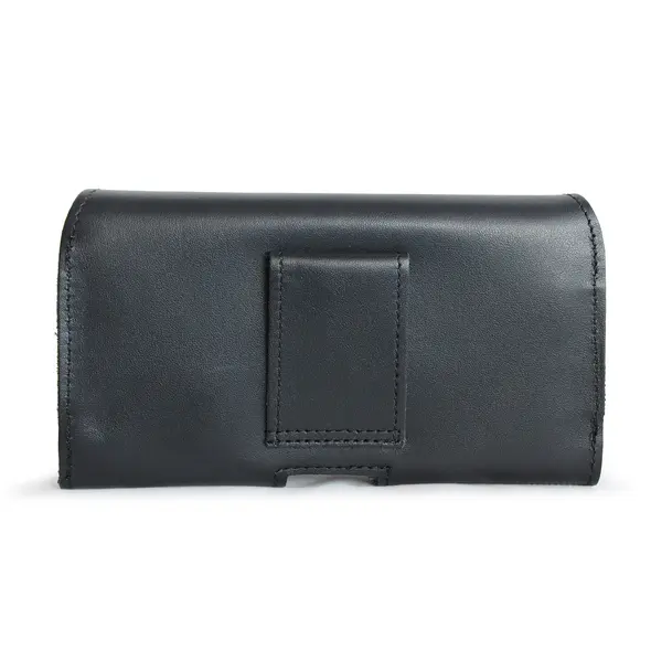Skórzana kabura LURESKO FREYA S do paska etui na telefon 131x62x12mm - CZARNY GŁADKI