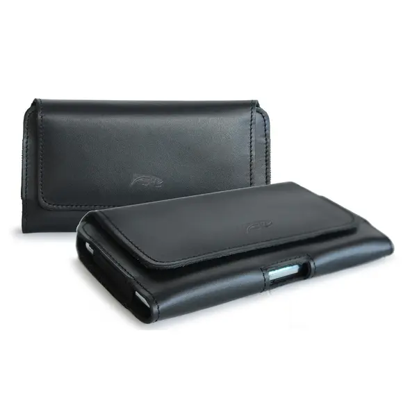 Skórzana kabura LURESKO FREYA S do paska etui na telefon 131x62x12mm - CZARNY GŁADKI