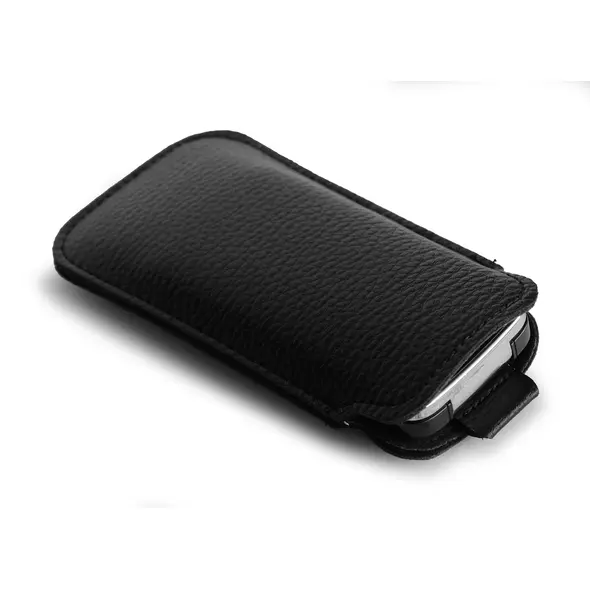 Skórzane etui wsuwane LURESKO SLEEVE XS na małe telefony / telefony klawiszowe 119mm x 53mm (czarny)