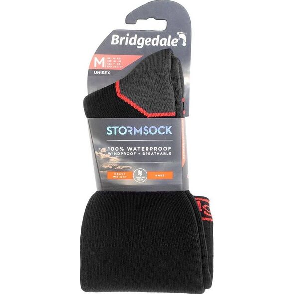 Bridgedale Skarpety wodooszczelne Bridgedale StormSock Heavy Knee - black/red 40 - 43