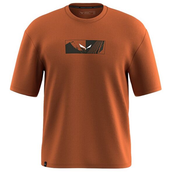 Koszulka z nadrukiem Salewa Eagle Hybrid Loose T-Shirt - bombay brown rozmiar: l
