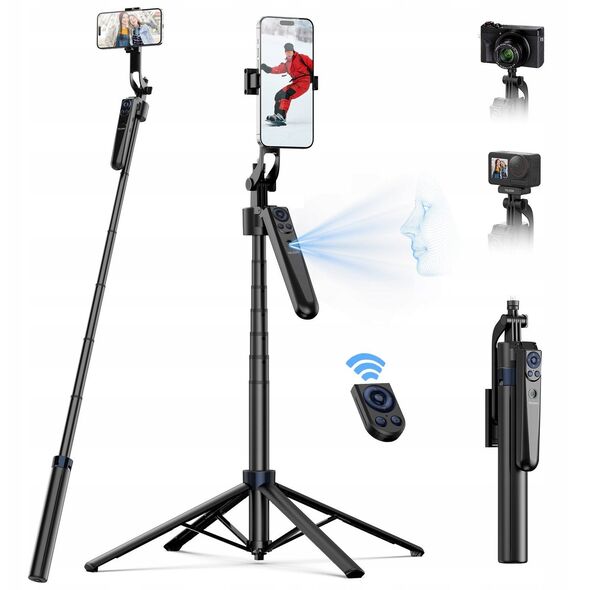 Kijek Selfie Stick Statyw 160 Cm Na Telefon Smartfon Kamerę + Pilot Telesin / Face Tracking / Es-b183 / P3-ms-01