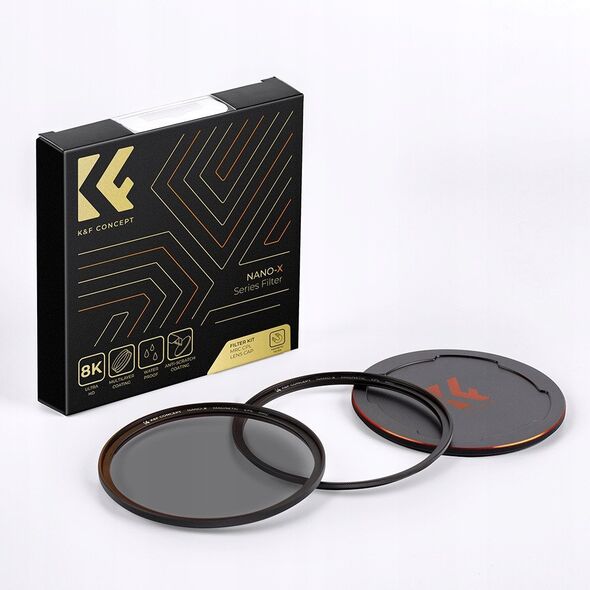 Zestaw 3w1 Filtr Polaryzacyjny Cpl Pierścień Magnetyczny Dekielek K&f 49 Mm / Sku.1700
