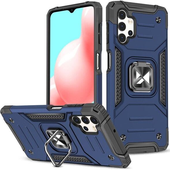 Hurtel Wozinsky Ring Armor pancerne hybrydowe etui pokrowiec + magnetyczny uchwyt Samsung Galaxy A23 niebieski
