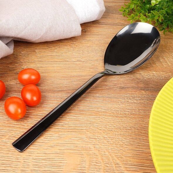 Orion Łyżka do sałaty stalowa czarna 25 cm BLACK