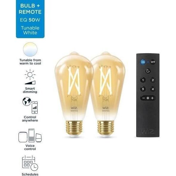 WiZ WiZ,ST64 Edison,7W,2000-5000,ST64,E27,2 pcs lightsource + 1 remote controller