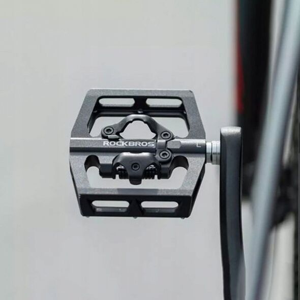 RockBros Zestaw pedałów rowerowych MTB z zatrzaskami SPD Shimano - czarne ROCKBROS