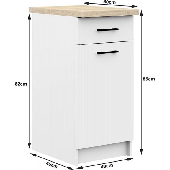 Fabryka Mebli Akord SZAFKA KUCHENNA OLIWIA S 40cm 1D 1S BIAŁA