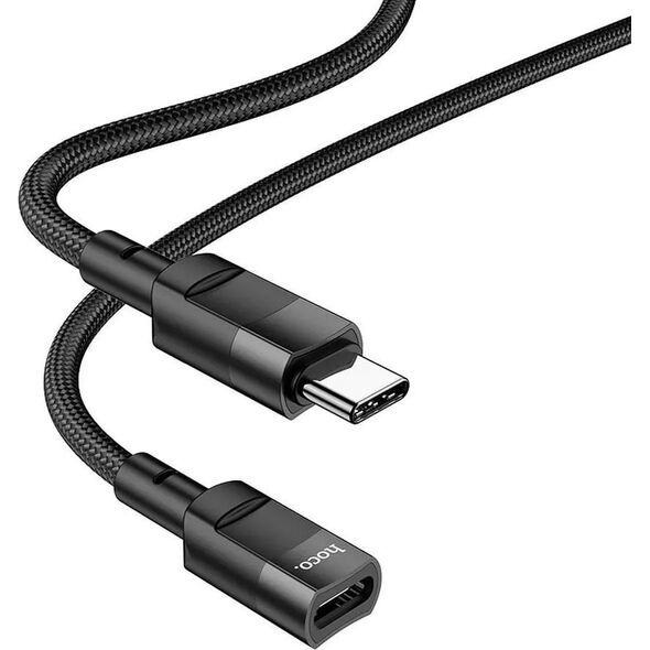 HOCO Adapter OTG Typ C (Męski) Do Typ C (Żeński) 3A U107 1,2 M Czarna