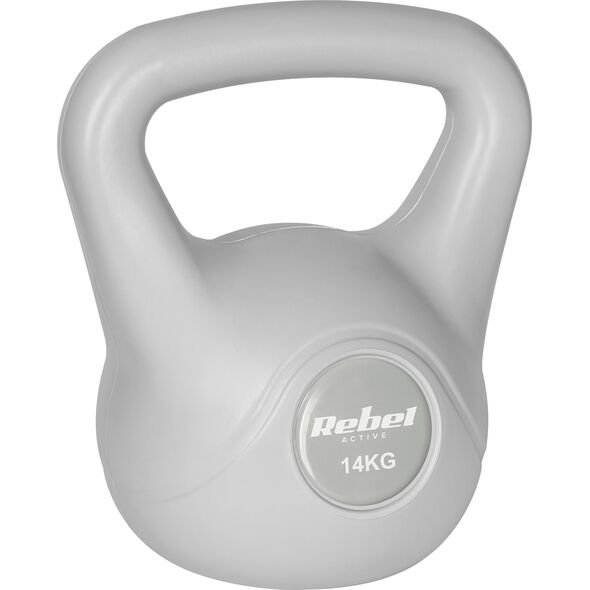 Kettlebell bitumiczny 14 kg szary REBEL ACTIVE
