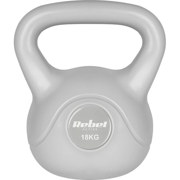 Kettlebell bitumiczny 18 kg szary REBEL ACTIVE