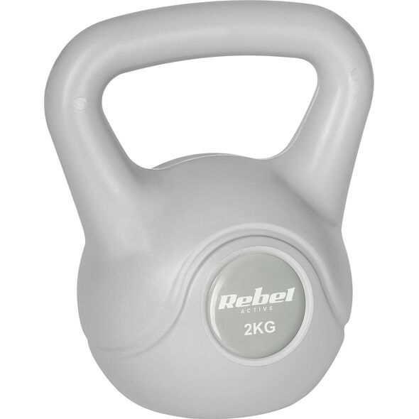 Kettlebell bitumiczny 2 kg szary REBEL ACTIVE