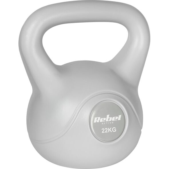 Kettlebell bitumiczny 22 kg szary REBEL ACTIVE