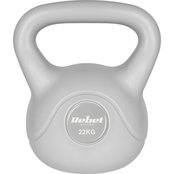 Kettlebell bitumiczny 22 kg szary REBEL ACTIVE