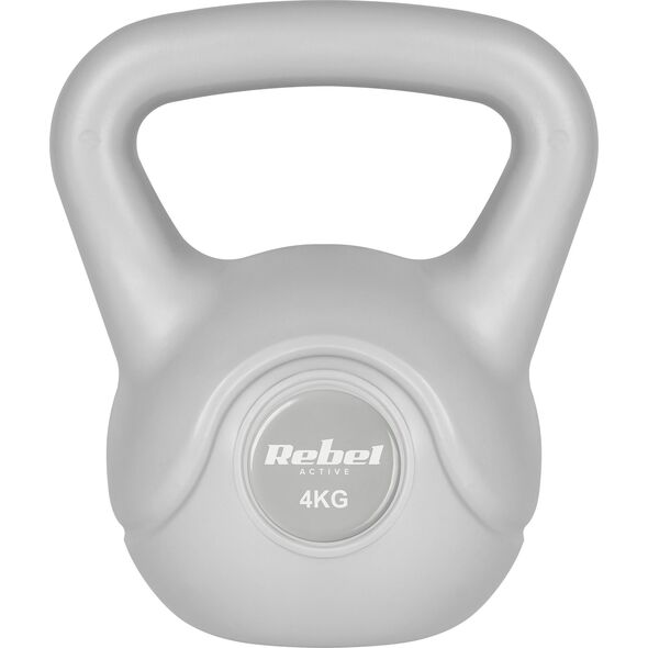 Kettlebell bitumiczny 4 kg szary REBEL ACTIVE
