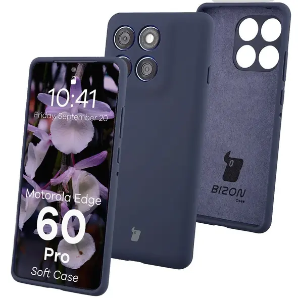 Silikonowe etui Bizon Soft Case do Motorola Edge 60 Pro ciemnoniebieskie