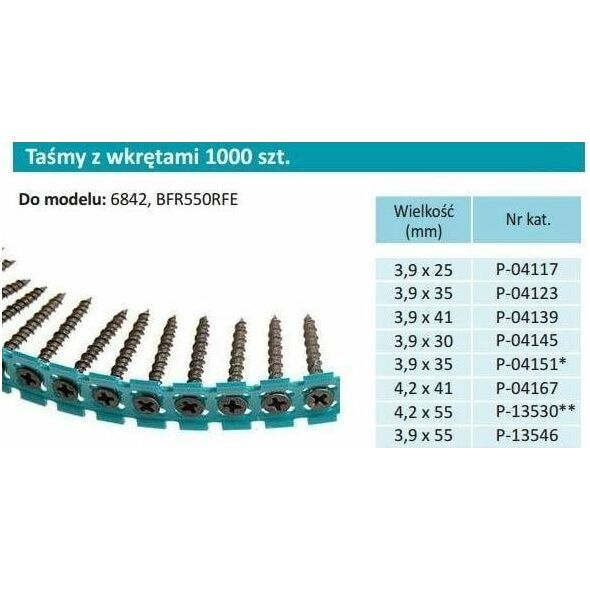 Makita MAKITA TAŚMA Z WKRĘTAMI 3,9x25mm MF-30913