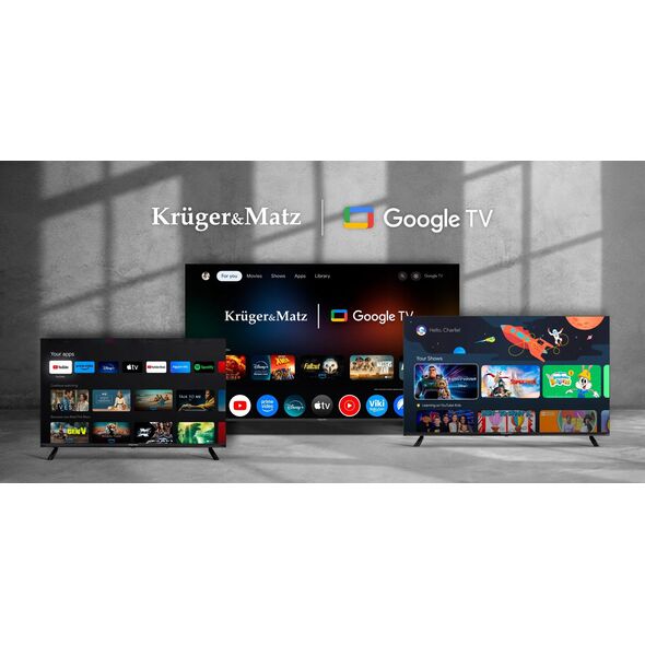 Telewizor Kruger&amp|Matz 65&quot| UHD Google TV 5.0  DVB-T2/T/C  H.265  HEVC