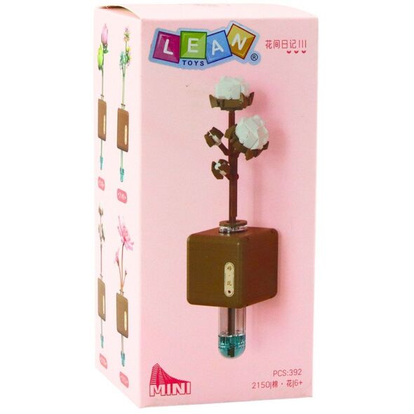 Klocki Konstrukcyjne Gałązka Kwiat Bawełny W Fiolce 392 el. LEAN Toys