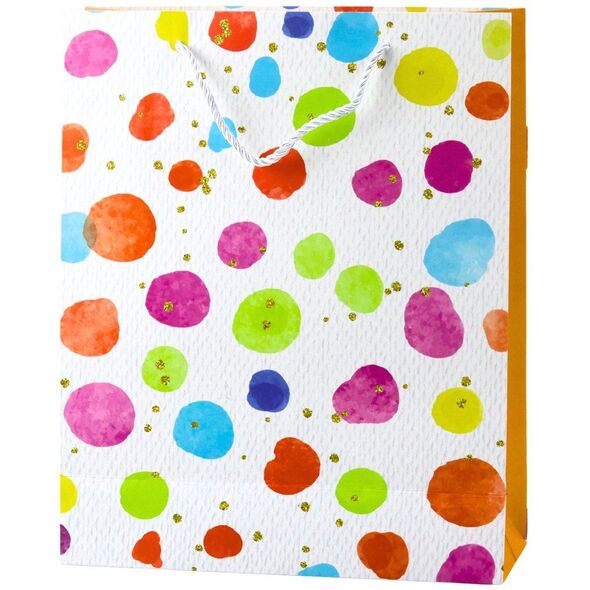 Torba Prezentowa Kropki Akwarelowe Pastelowe  32 × 26 × 10 cm