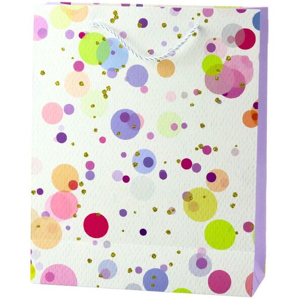 Torba Prezentowa Kropki Akwarelowe Pastelowe  32 × 26 × 10 cm