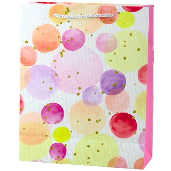 Torba Prezentowa Kropki Akwarelowe Pastelowe  32 × 26 × 10 cm