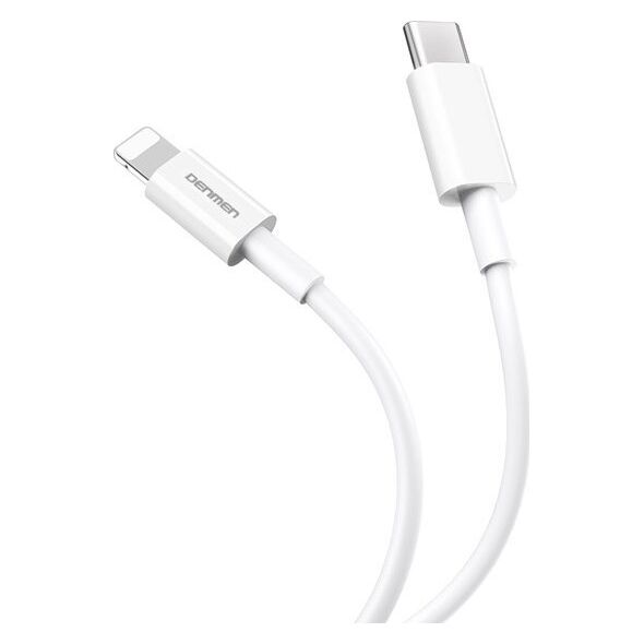 Kabel USB Vega DENMEN KABEL USB PD TYP-C - LIGHTNING 20W 3,6A WZMACNINANY BIAŁY 2M D65>