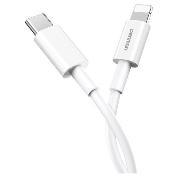 Kabel USB Vega DENMEN KABEL USB PD TYP-C - LIGHTNING 20W 3,6A WZMACNINANY BIAŁY 2M D65>