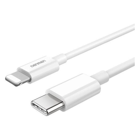 Kabel USB Vega DENMEN KABEL USB PD TYP-C - LIGHTNING 20W 3,6A WZMACNINANY BIAŁY 2M D65>