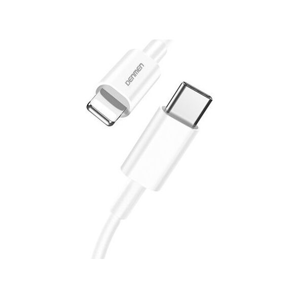 Kabel USB Vega DENMEN KABEL USB PD TYP-C - LIGHTNING 20W 3,6A WZMACNINANY BIAŁY 2M D65>