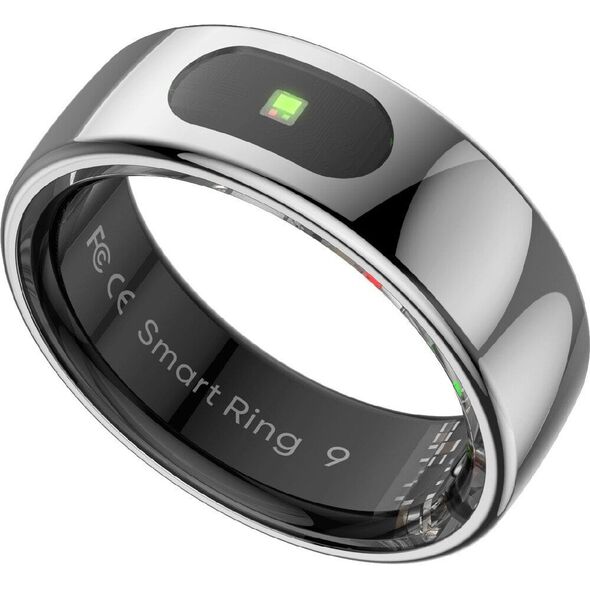 Smart RING PRO ασημί, μετρήστε το άγχος, τον καρδιακό παλμό, παρακολούθηση ύπνου, μέγεθος 12, Powerton