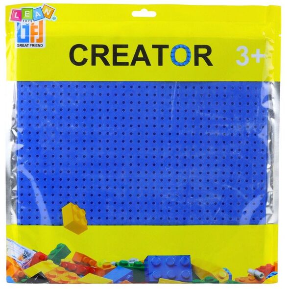 Płyta Plansza Konstrukcyjna Do Klocków Budowania Granatowa 25,5x25,5 cm LEAN TOYS