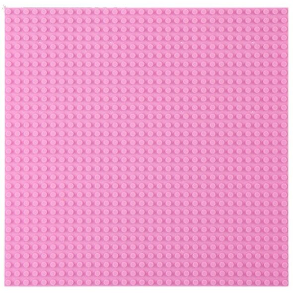 Płyta Plansza Konstrukcyjna Do Klocków Budowania Różowa 25,5x25,5 cm LEAN TOYS