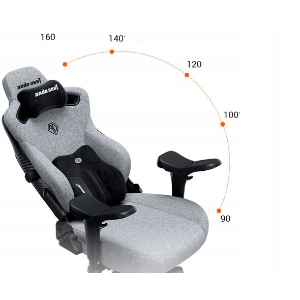 Fotel gamingowy Kaiser 3 PRO XL Anda Seat materiałowy ciemnoszary