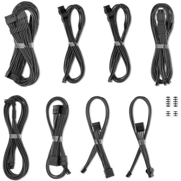CableMod C-Series Pro ModMesh Kabelset, 2x 12V-2x6-Kabel, StealthSense, fr Corsair Type 5 RMx Shift PSUs - carbon, 65cm