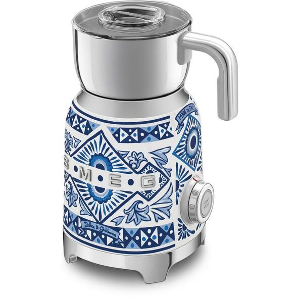 Smeg MFF01DGBEU spieniacz / podgrzewacz do mleka Automatyczny Niebieski, Srebrny, Biały