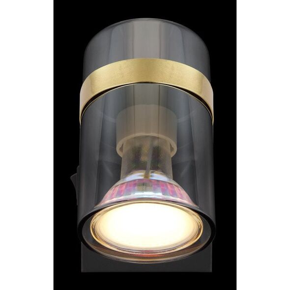 Spotlight GLOBO TRABBY, 1xGU10 max 1x8W, black glass, smoked glass, 7x9.6x12.5cm