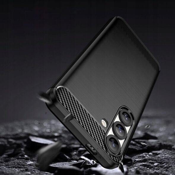 Ελαστική θήκη σιλικόνης Carbon Case για Realme 14 5G - μαύρη