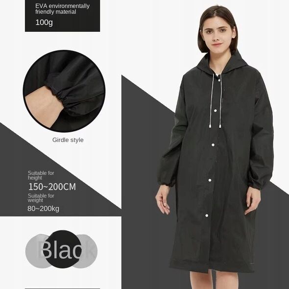 ΑΔΙΑΒΡΟΧΟ ΠΑΛΤΟ (ONE SIZE) BLACK / CZARNY