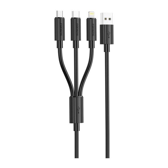 Καλώδιο Σύνδεσης USB 2.0 Foneng XS07 3in1 USB A σε micro USB & USB C & Lightning 3A 1.2m Μαύρο 6970462511588 6970462511588 έως και 12 άτοκες δόσεις