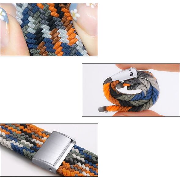 Hurtel Strap Fabric opaska do Watch 6 / 5 / 4 / 3 / 2 (40mm / 38mm) pleciony materiałowy pasek bransoletka do zegarka wielokolorowy (1)