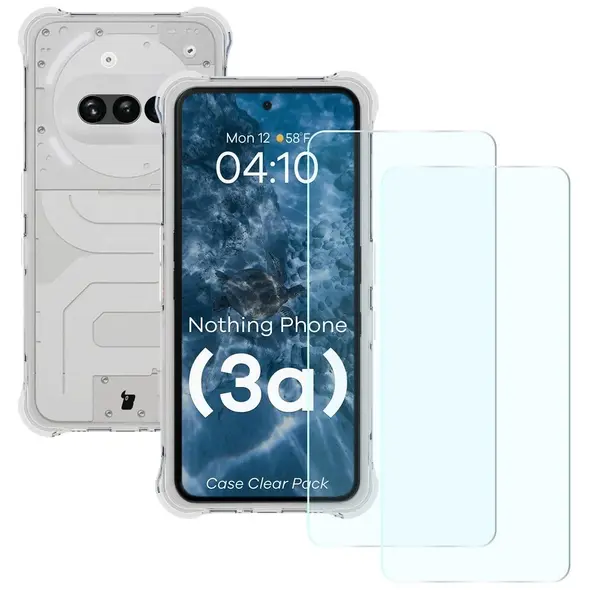Etui + 2x szkło na ekran Bizon Case Clear Pack do Nothing Phone (3a)