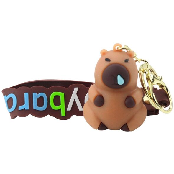 Brelok Figurka Kapibara Brązowa Zawieszka Karabińczyk Kółko