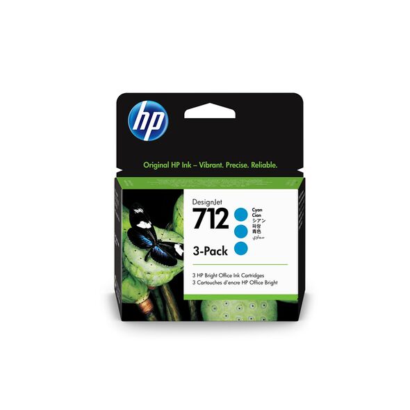 HP Μελάνι Inkjet No.712 Cyan 3-Pack (3ED77A) (HP3ED77A) έως 12 άτοκες Δόσεις