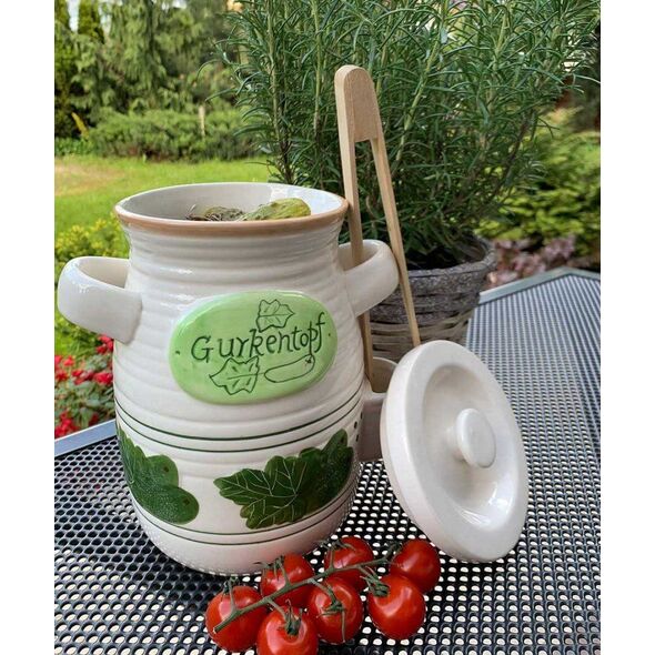 Alpenburg SŁÓJ CERAMICZNY DO OGÓRKÓW 2L+ SZCZYPCE