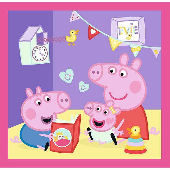 Trefl Puzzle 3w1 Świnka Peppa, Peppa i przyjaciele - łącznie 106 elementów (34873)